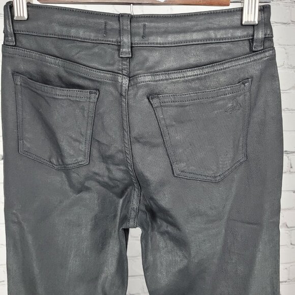 DL1961 Black Coated Chloe Skinny High Rise DL Ultimate Skinny Pants 14 (24x28) - Picture 7 of 15